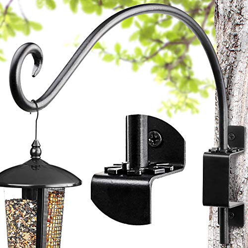 Image of AJART Bird Feeder Hangers Outdoor: 12-Inch Swivel Hanging Plant Bracket for Wall Mount - Swivel Plant Hook for Flower Basket