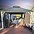 PURPLE LEAF 12' X 20' Outdoor Gazebo with Lights Hardtop Metal Roof White Aluminum Frame Grill Gazebos with Curtain and Netting for Patio, Garden and Backyard, Grey
