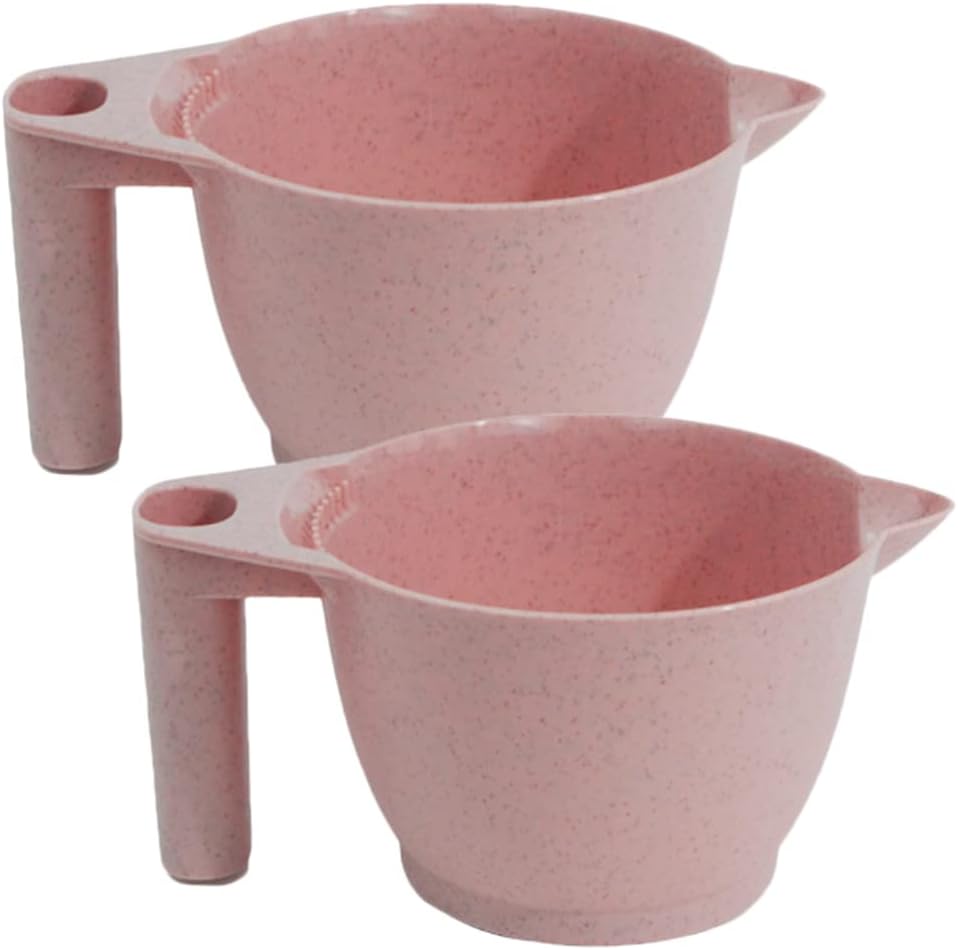 minkissy Hair Dye Bowl 2-Pack 6.69X3.54X3.14In Portable Color Mixing Bowls with Ergonomic Handles for Salon and Home Hair Coloring and Tinting Easy to Clean