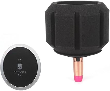 F2 Microphone Pop Filter, Windshield, Acoustic Filter, For Record Studio, Microphone Sound Absorbing Foam Vocal Isolation, Foam Ball, Noise Cancelling Sponge, 5 Sides Seal Design, Microphone