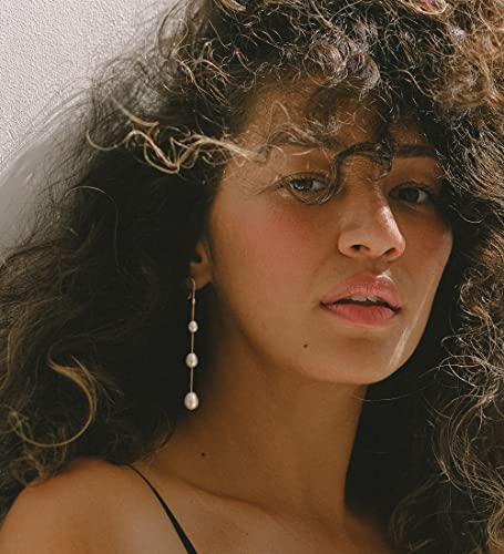 Long Pearl Dangle Earrings for Women Simple Long Drop Pearl Dangling Earrings Bridal Wedding Prom Birthday Gifts Jewelry3