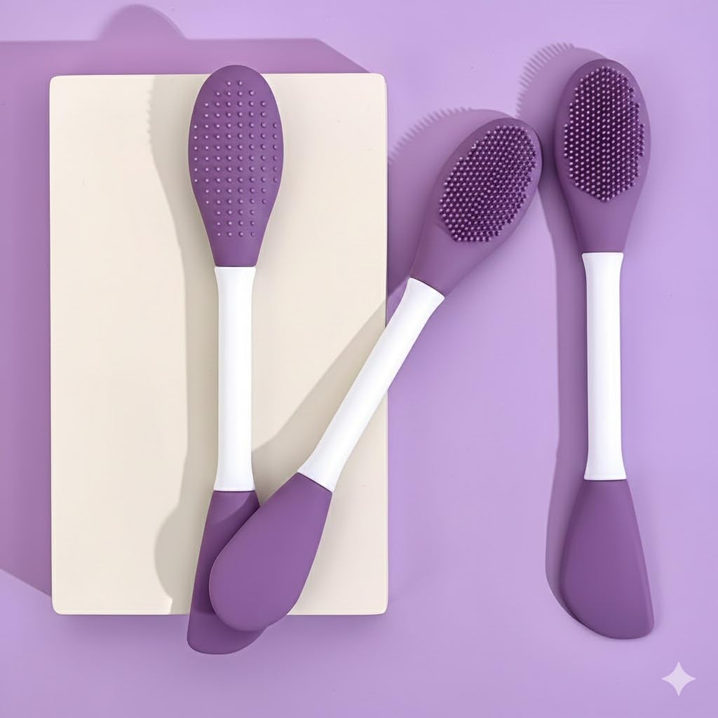 Beauty Premium Silicone Face Mask Applicator – Double-Ended Professional Facial Brush for Mud Mask, Clay, Creams & Gel | Gentle Exfoliation, Deep Cleansing, Blackhead Removal & Facial Massage Tool-picture-29