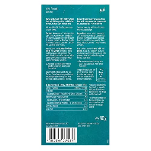 Xucker Schokoladen-Tafeln mit Xylit 3er Mix (3 x 80g) | Haselnuss, Salz & Karamell und Pfefferminze – Bild 8