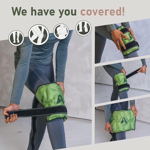 Image of Knee Ice Pack Wrap, Soft Ice Pack for Knee Compression for Knee Pain Relief, Leg Injuries, Swelling, Knee Replacement, Arthritis, Meniscus Tear, ACL - Green
