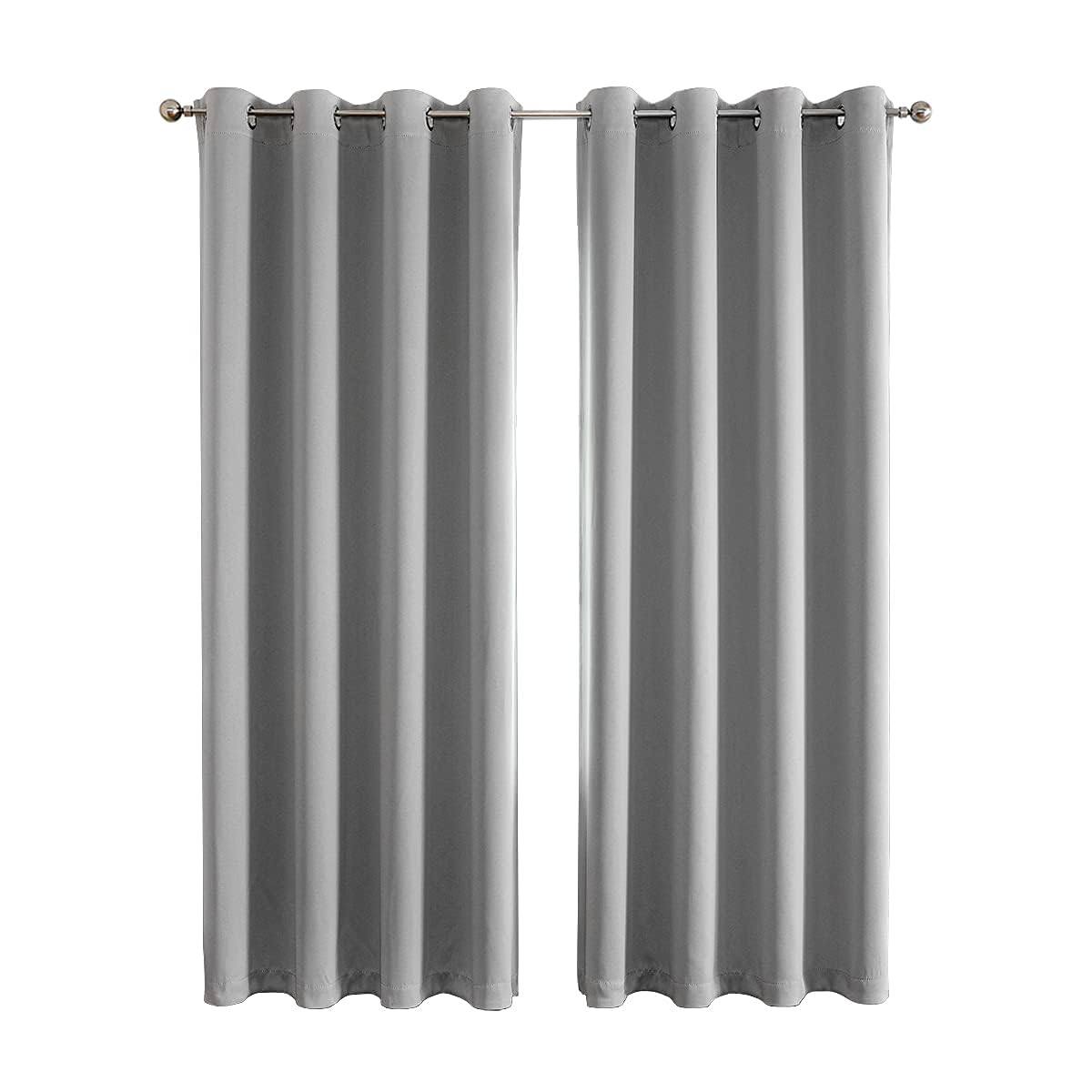 Arabest Blackout Curtain - 2 Panels Blackout Curtains, Thermal Insulated Grommet Noise Reducing Drapes, Room Darkening Curtains for Bedroom,Living Room (Grey, 140x240cm)