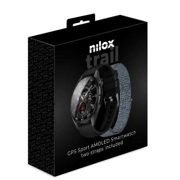 Nilox, Trailpro z wbudowanym GPS, damski i męski smartwatch z monitorem zdrowia, fitness i powiadomieniami, odporny na wodę i kurz, kompatybilny z Androidem i iOS