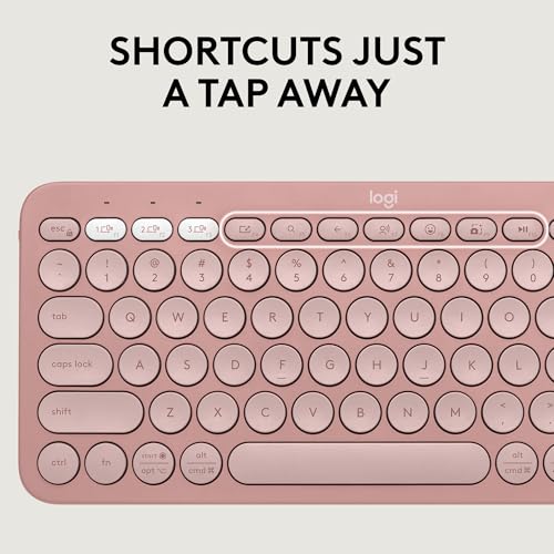 Image of Logitech Pebble 2 Combo, Wireless Keyboard and Mouse, Quiet and Portable, Customizable, Logi Bolt, Bluetooth, Easy-Switch for Windows, macOS, iPadOS, Chrome - Tonal Rose