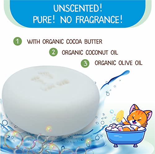 Relaxcation Set Of 4 Organic Baby Soap Bars - Lavender, Goat Milk, Unscented And Greek Yogurt - All Natural Cold Process Soap Bar For Baby, Toddler And Kids - Safe For Sensitive Skin Handmade In Usa #TOP7