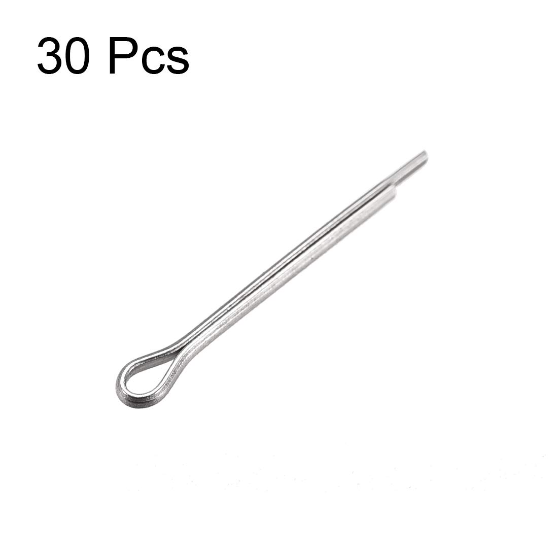 uxcell Split Cotter Pin - 1mm x 10mm 304 Stainless Steel 2-Prongs Silver Tone Fastener Clip Key 30Pcs - Image 3 thumbnail