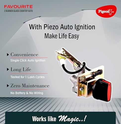 Pigeon Favourite 2 Burner Gas Stove | Auto Ignition | Brass Burner | Toughened Glass | 2 year Warranty - Image 5