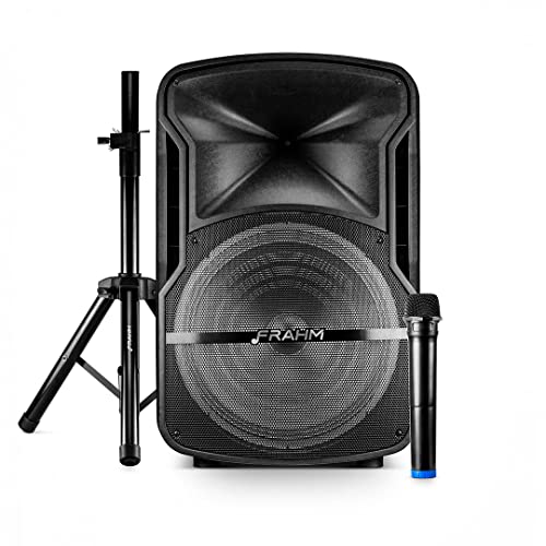 Kit Caixa De Som Ativa CM15 Com Tripé E Microfone Rms 500 Watts Alto-Falante 15' Frahm - 32273