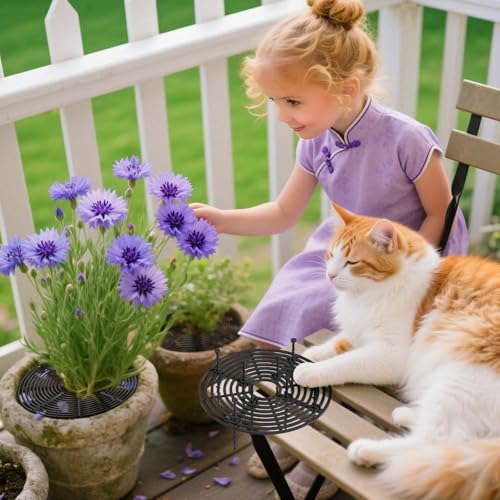 2 Stück Blumentopfgitter, Pflanzenschutz Katze, 30cm Blumentopf Schutz kann Geschnitten Werden Durchmesser für Blumentöpfe Katzensicher Schützt die Pflanzeerde vor Tieren und Kindern