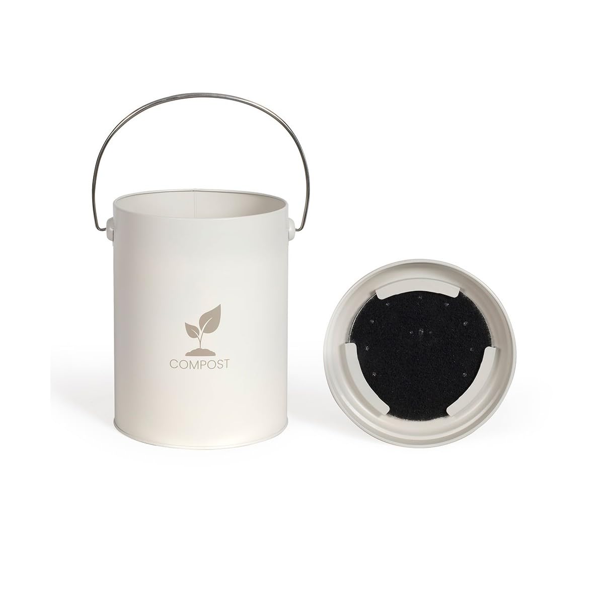 Livoo - MES154C 6L Kitchen Compost Bucket, cream - Image 4