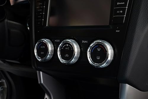 Miniatura 4 de 3 cubiertas iJDMTOY para ruedas de control de climatizador manual, de aluminio anodizado, Plateado