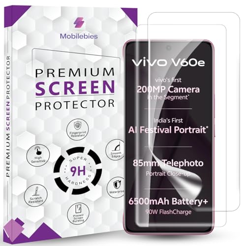 Image of 2 Pack Unbreakable Membrane Screen Protector Guard Compatible For Vivo V60e 5G, 6.77 Inch | Hydrogel Membrane Ultra Smooth Touch, fingerprint working with installation kit and guide