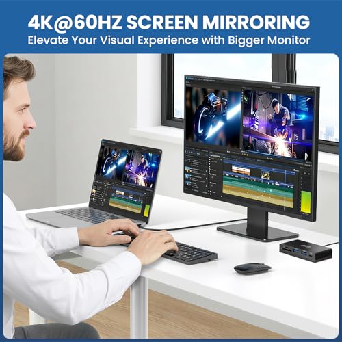 Hub USB C magnético 7 en 1 con HDMI 4K y transferencia de 10 Gbps para portátil 3