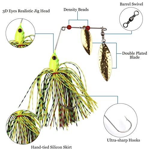 image for AGOOL Spinner Baits Fishing Lures Bass Fishing Bait Hard Spinner Lure 