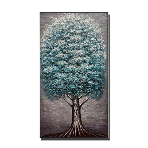 Tableau arbre de fortune abstrait grand format 70x145 cm encadré