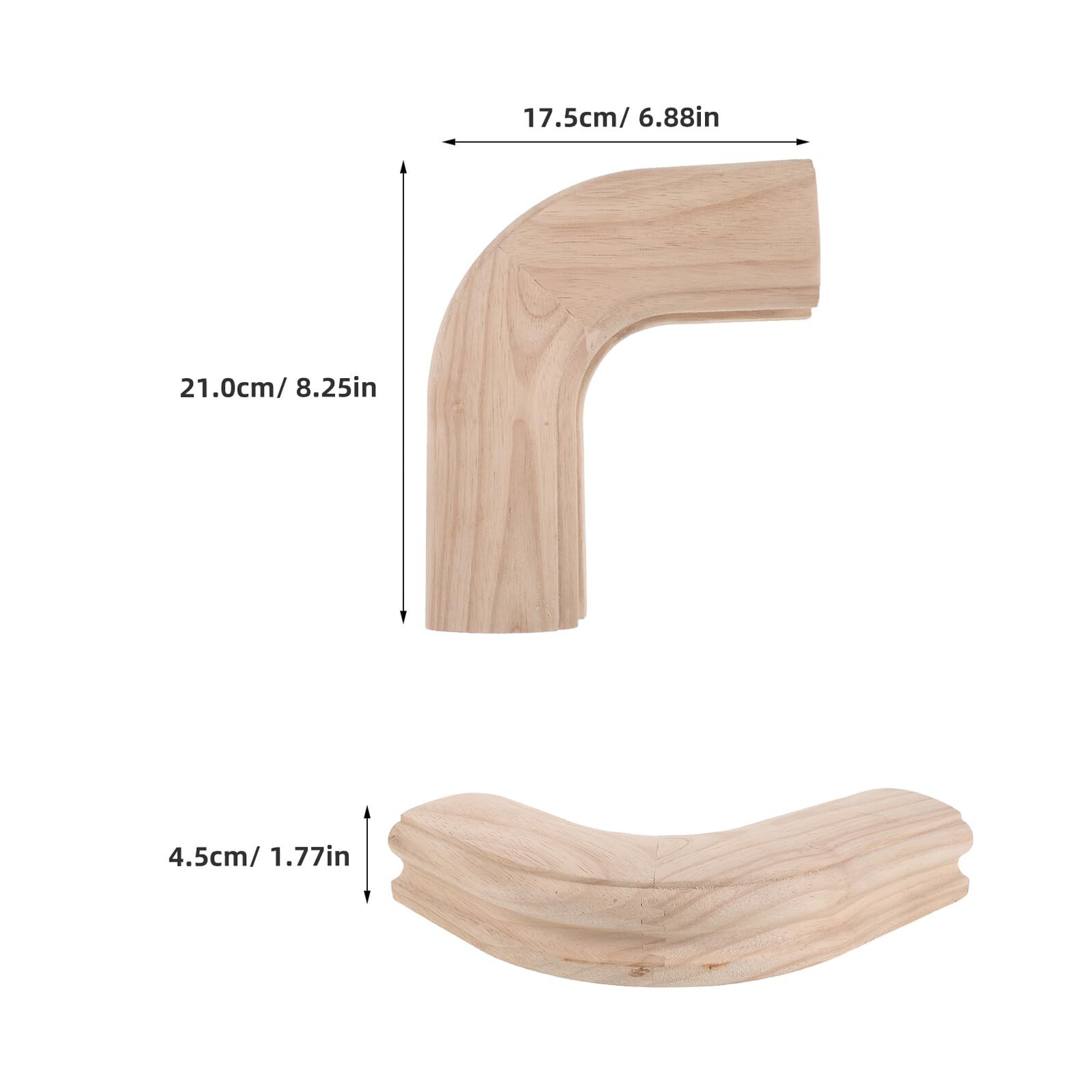 Gomito Corrimano Scale in Legno Beige, Raccordo Curvo