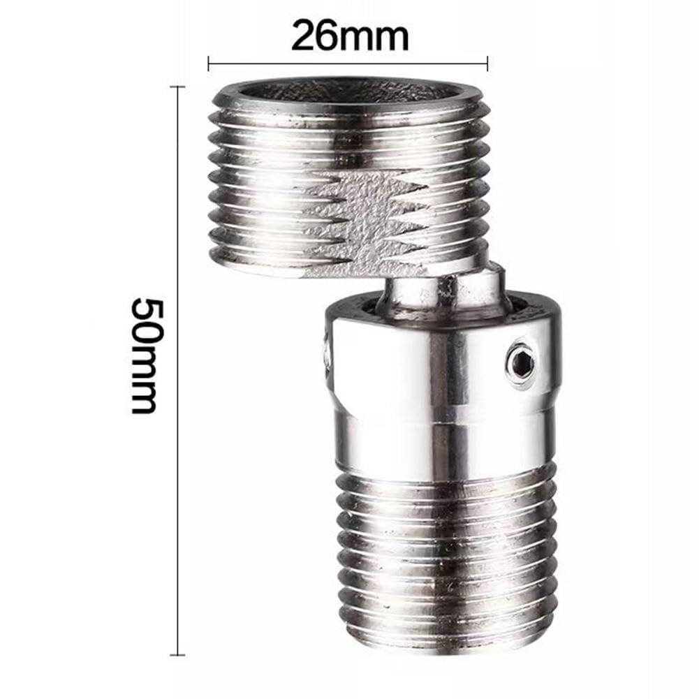 Adaptador de grifo de ducha giratorio de 360° con tornillo excéntrico de esquina montado en la pared, ángulo de ajuste curvado de acero, pie angulado