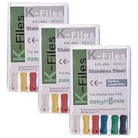 EASYTODENTA 18PCS Dental Endodontische K-Feilen Handgebrauch Wurzelkanalreiniger Feilen 25MM (45-80#)