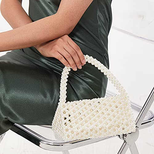 Grandxii Clutches Pearls Purses Handbag-Handmade Small Bucket Bag - Image 3