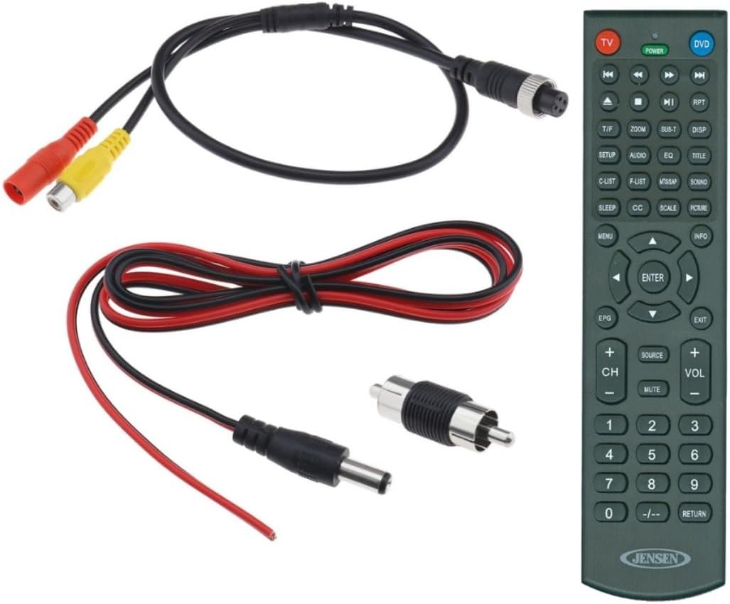 Jensen PXXPSVCJE1512LED Service Pack for use with JE1512LED 15-Inch LED Television, A/V RCA Cable, DC Power Cable, Remote Control, 2 AA Battery