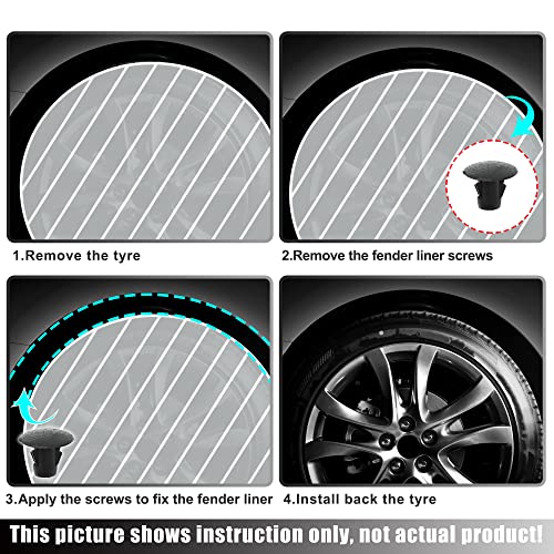 Image of ACROPIX Front Rear Splash Guard Mud Guards Mudflaps Fender Liner Shield Protection Set Fit for Toyota 4Runner with Clips Retainer - Pack of 4 Black