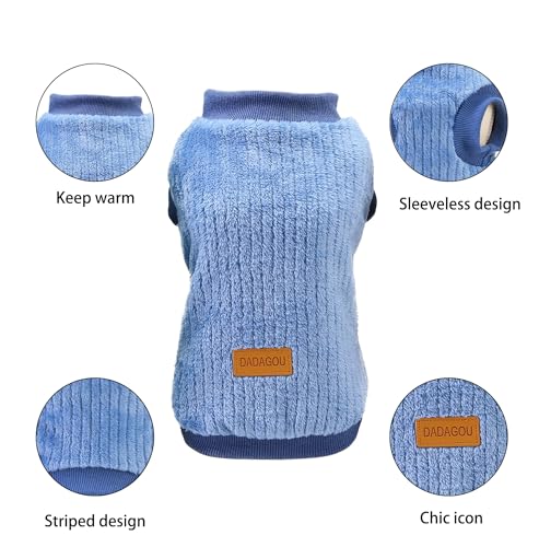 YAODHAOD Hundepullover, Hundekleidung, Plüsch, weich, dick, warm, für Winter, Hunde, Katzen, Aprikose (blau, M)