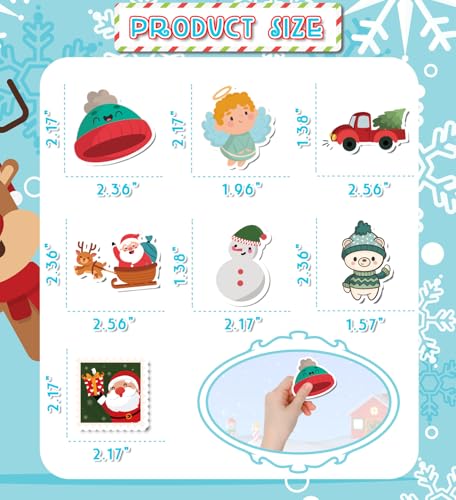 Stocking Stuffers for Kids, 100PCS Christmas Stickers, Xmas Games Crafts - image 2