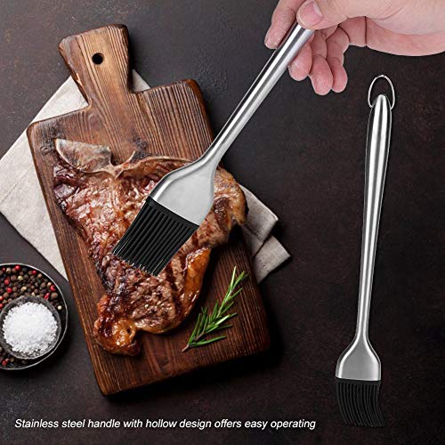 Brosse à Badigeonner Barbecue Manche Bois Long Avec 2 Têtes Rechange - Grand Format Pour Sauce & Marinade