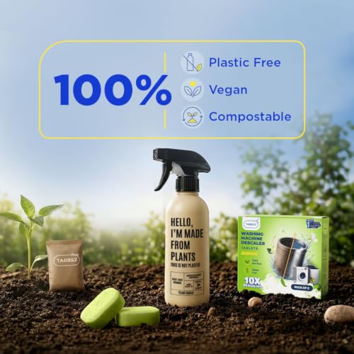 Image of Washing Machine Descaler and Cleaner Tablets 2 Month supply| Eco-Friendly & Non-Toxic Plant-Based Descaling Formula | 10X Cleaning | Protects Drum & Removes Limescale | Jasmine - Pack of 4
