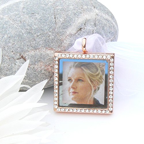 Occasions Emporium Rose Gold Crystal Picture Frame Bouquet Charm - Memory Locket - Brides Keepsake #TOP2