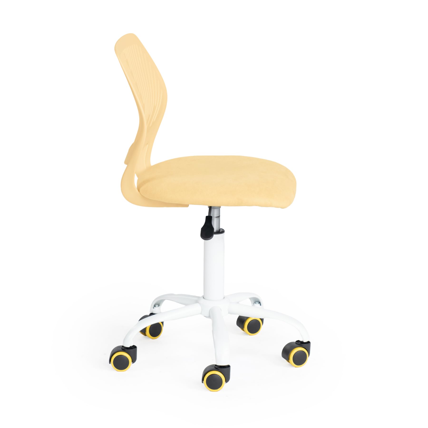 HOMYLIN 1 silla de planchar con ruedas, silla ergonómica ajustable en altura, perfecta para escenas de planchado, lavandería, sala de costura, color amarillo claro