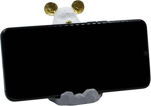 Miniatura 3 de AIBEARTY Soporte de escritorio para teléfono celular de resina, lindo oso de dibujos animados, para todos los teléfonos inteligentes, iPad, tableta,