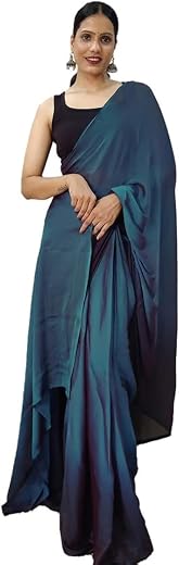 Satrani Women'S Chiffon Ready To Wear Saree With Unstitched Blouse Piece