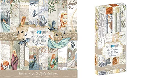 Papers For You Kit 2 Colecciones The Kingdom of the Elves (Kit 4 Leather Paper + 12 Papeles Scrap doble cara)
