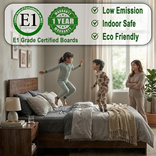 Image of ABOUT SPACE Bed - (80 x 38 inches) Single Bed Without Storage | Engineered Wooden Bed Frame with Airflow & MDF Support Board for Mattress | 1-Year Warranty Cot for Bedroom - Brila Weave(Linen Grey)
