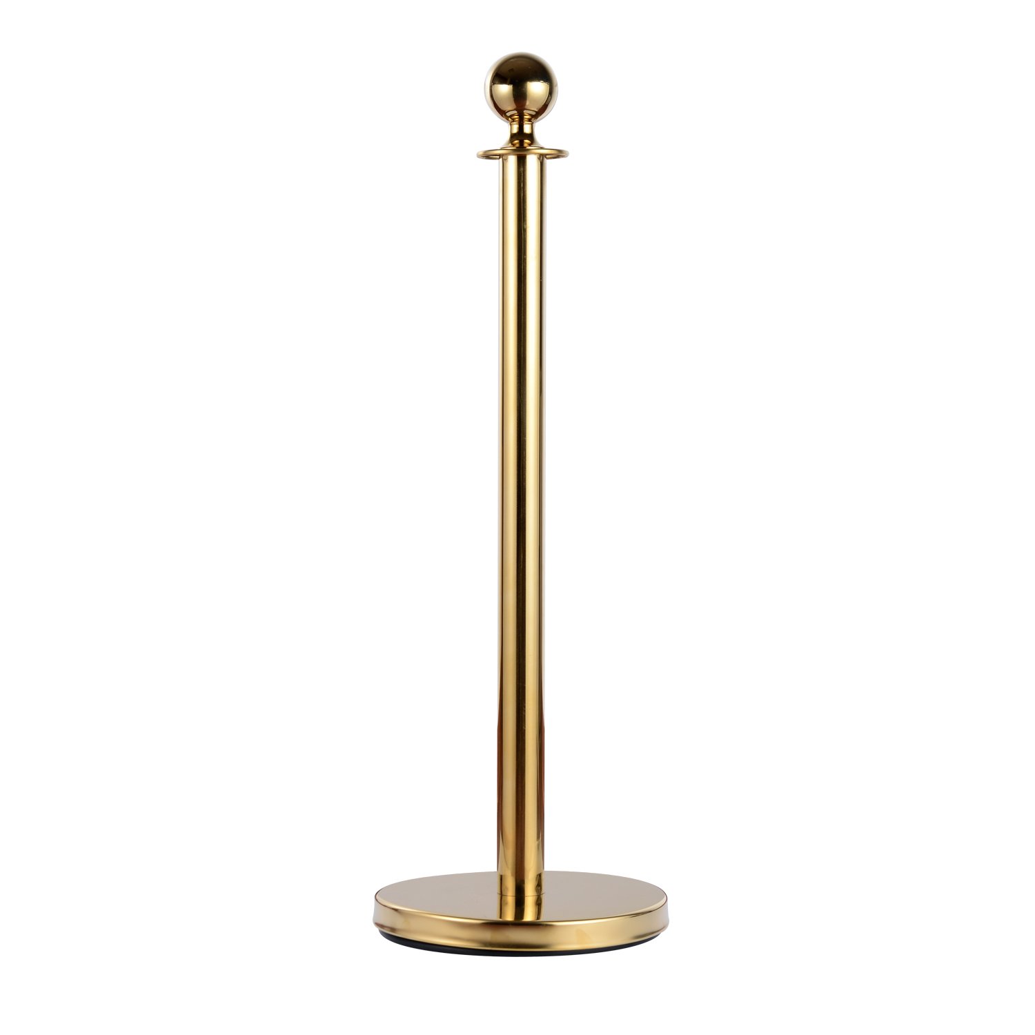 HOMCOM Catenaria Acero Inoxidable Cordón Rojo 2 Piezas Ф32xH95CM Dorado