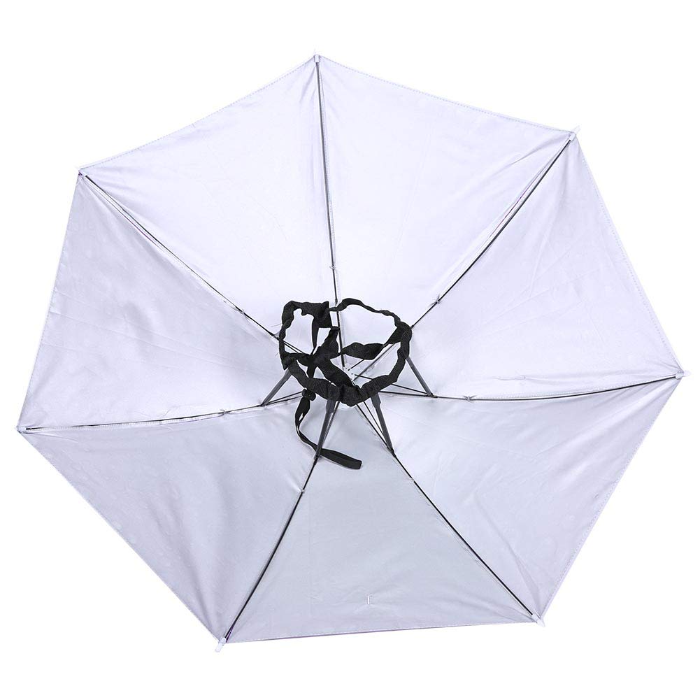 SUCIE Folding Hat Umbrella, High-quality Fabric Fishing Umbrella Elastic Headband with Fashion Appearance for Outdoor Enthusiasts(Raindrop purple) - Image 2