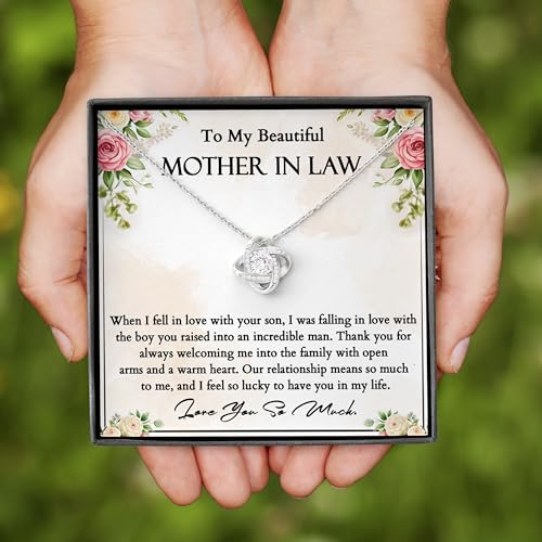To My Mother In Law Necklace, Mothers Of The Groom Necklace, Mother In Law Wedding Gift From Bride, Mothers Of The Groom Gifts From Son, Christmas Birthday Wedding Gift For Mom In Law2