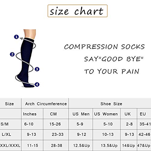image for MIXSNOW 6 Pairs of Compression Socks for Men and Women for Running, Nu