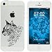 Produktbild PhoneNatic Case kompatibel mit Apple iPhone 5 / 5s / SE Silikon-Hülle Floral Katze M2-1