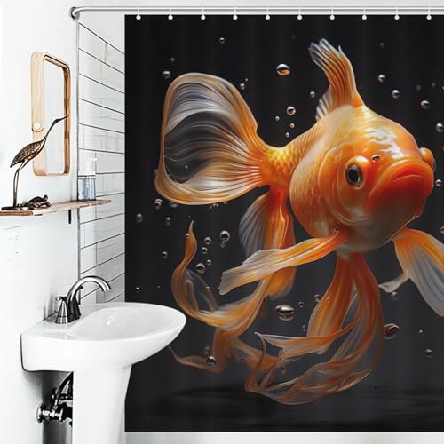 Rideau de douche poisson de qualité supérieure avec œillets renforcés et crochets - 6