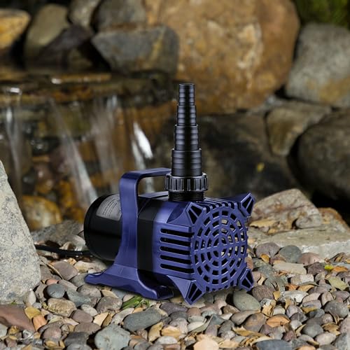 Alpine-Corporation-8000-GPH-Submersible-Water-Pump-with-33-FT-Cord-and-Adapters-for-Ponds-Fountains-Waterfalls-and-Water-Circulation-540-Watts-26-FT-Lift-Quiet-Operation-VerticalHorizontal Alpine Corporation 8000 GPH Submersible Water Pump with 33 FT Cord and Adapters for Ponds Fountains Waterfalls and Water Circulation 540 Watts 26 FT Lift Quiet Operation VerticalHorizontal