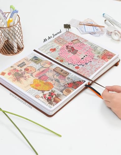 Image of NEORAH - A5 - ART JOURNAL | 200Gsm Dotgrid Notebook |160 Pages(21.0 x 14.8 cm) | Lay Flat |Hard Cover Bullet - Journal |3 Bookmarks |Elastic Closure | Inner BackPocket | Ideal-Bujo,Sketchbook (BROWN)