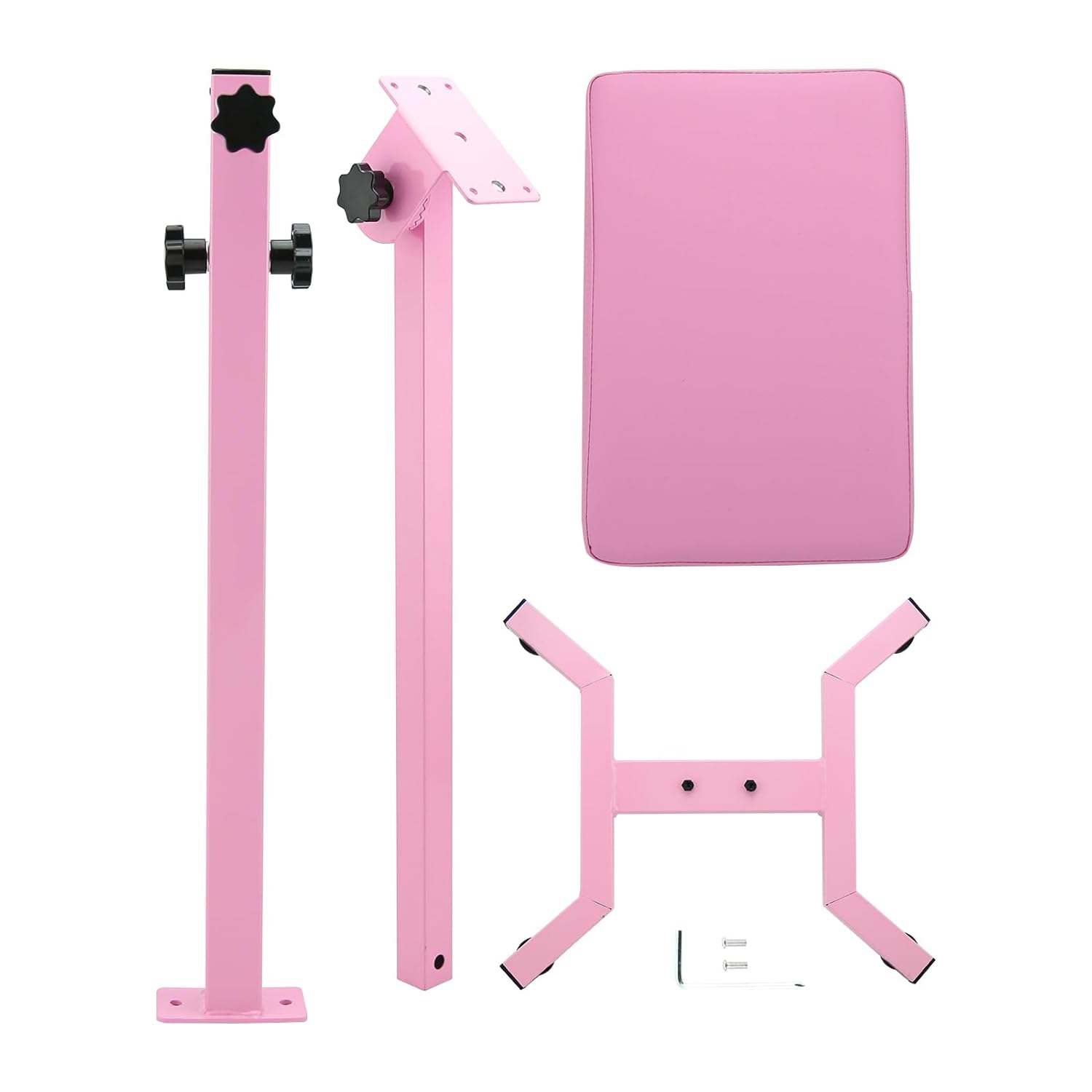 Pink Tattoo Arm Rest, HUOXOU Tattoo Armrest Stand, Four-corner base Stability Strongly, Adjustable Height, Thicken Soft Sponge Pad, Quick Installation Armrest Tattoo