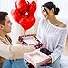 Perthlin 12 Pieces Valentine Cookie Boxes Valentines Day Treat Boxes with Window PVC Heart Bakery Dessert Container Auto Popup Pastry Case for Strawberries, Donuts, Pies, Cake(9.8 x 9.8 x 2.5 Inch)