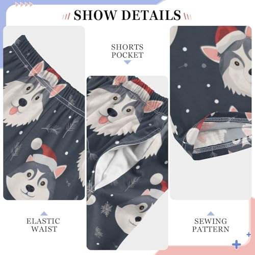 Husky Happy New Year Boys Long Pants Soft Trousers Elastic Waist Kids Lounge Bottoms with Pockets S-XL4