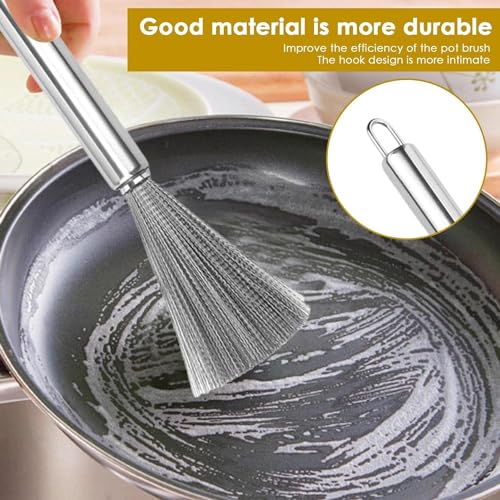 Image of 4-Piece Gas Stove Cleaning Brush Combo | Heavy Duty Stainless Steel Wire Brush with 3-Pack Mini Scratch Brushes (Brass, Nylon, Steel) for Kitchen Sink, Burner, Rust Removal & Deep Cleaning